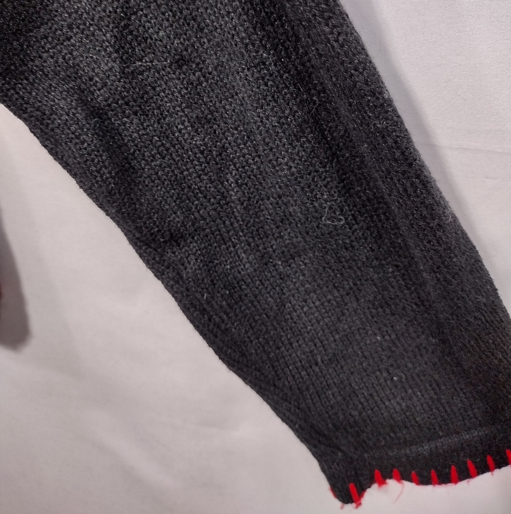 Vintage Victoria Jones Beaded Christmas Cardigan Sweater Women PXL Black Holiday - Picture 3 of 7